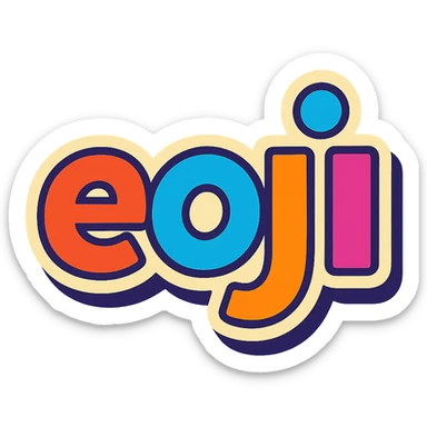 playful logo for 'eoji', rounded letters, vibrant colors, friendly and approachable, soft edges, tech startup vibe sticker