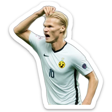 Erling haaland scoring a goal sticker
