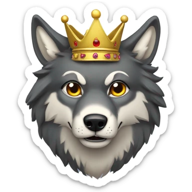 Alpha Wolf With crown on Head  sticker