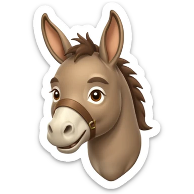 cartoon donkey with mischievous grin referencing playful insult jackwagon sticker
