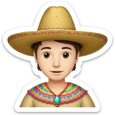 Cara blanca y un sombrero sticker