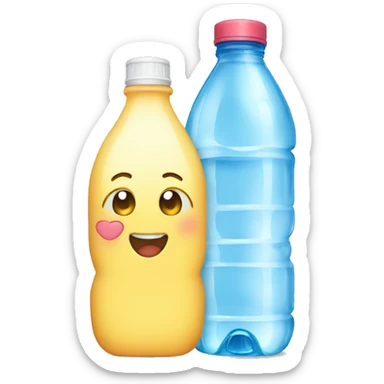 a bottle of water and a bottle of juice sticker