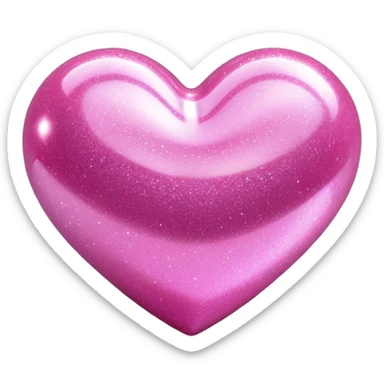 pink glitter 3d heart sticker