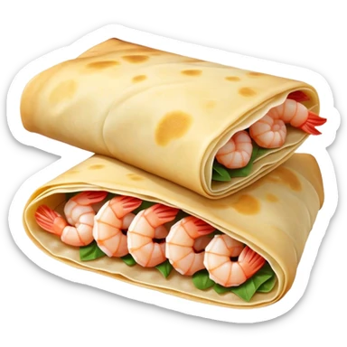 Bánh Xèo Cinematic Realistic Bánh Xèo Dish Emoji, depicted as a crispy, folded crepe filled with shrimp and pork, rendered with dynamic textures and vibrant, appetizing lighting. sticker