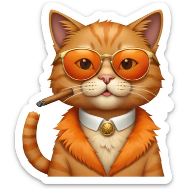 Cat smoking a cigar wearing shades sticker