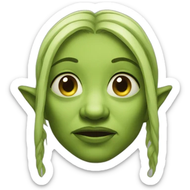 woman goblin wrinkles sticker