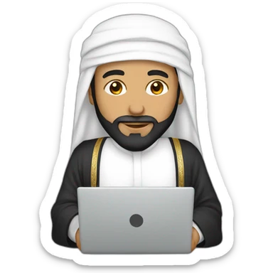 sheikh with laptop sticker