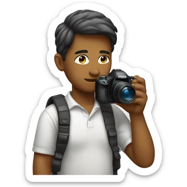 Person slouching down with a camera in hand  sticker