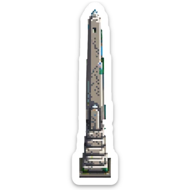 The Obelisk of Buenos Aires, a tall white stone monument with a pointed top, standing alone, iconic landmark of Argentina sticker