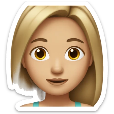 girl with brown hair and blonde highlights sticker