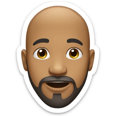 A bald, Black man with a beard and goatee gives a kiss. sticker