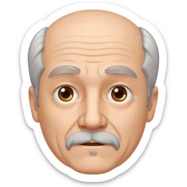 70 year old man with goatee and thinning hair sticker