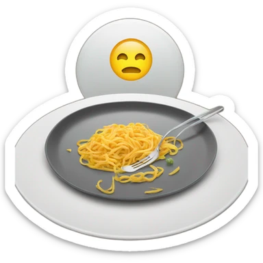 Calender with the date being 12 and a plate with bami infront of it sticker