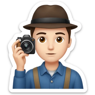photographer looking into a camera sticker