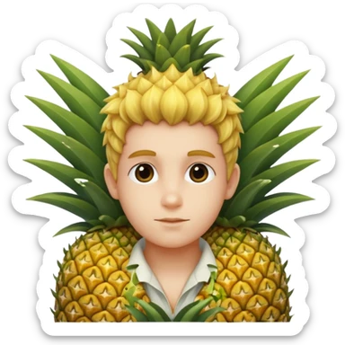 Castoro con le ali e con i capelli a forma di ananas  sticker