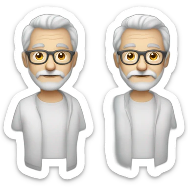 grandpa white glasses 50 years old gray beard sticker