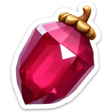 sparkling Ruby Acorn like diamond sticker