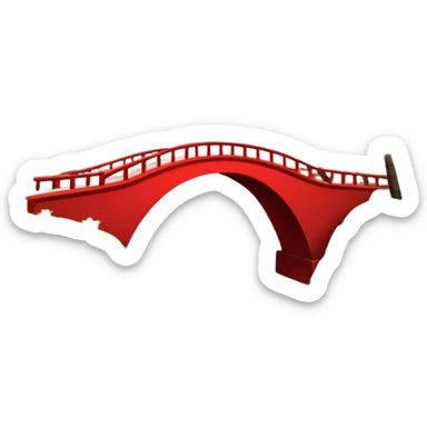 advanced modern island with advanced infrastructure, parks, contemporary architecture, beaches with palm trees, and with a red bridge on one side sticker