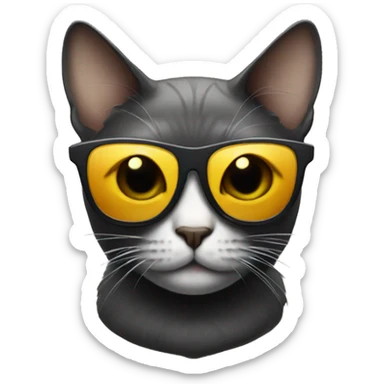 Cat with sunglasses sticker
