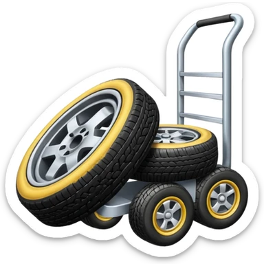 Trolley with tires sticker