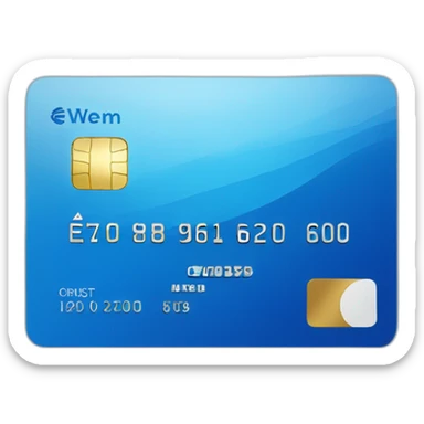 a blue credit card with european logo sticker