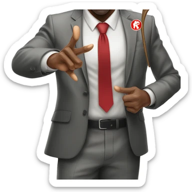 kappa alpha psi throwing up okay sign in a suit with a cane  sticker
