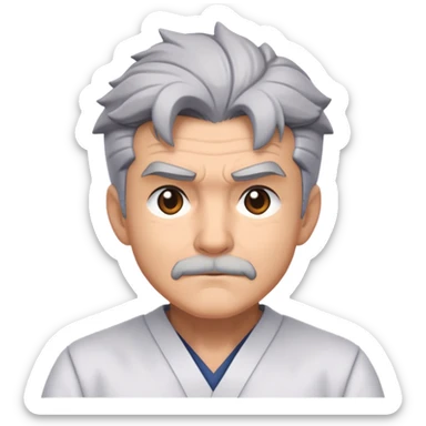 Professor Oak from Pokemon with grey hair sticker
