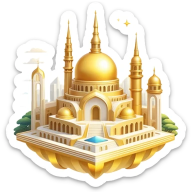 Epic divine glittery complex detailed gradients white golden bright light solarpunk sunny aesthetic-scenery sticker