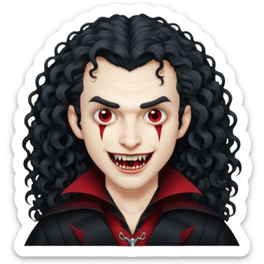 curly hair a picture of me as a vampirlong curly hair  e sticker