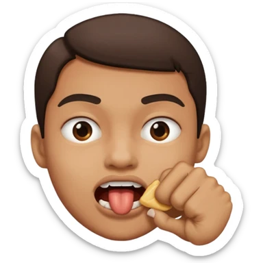 person biting something  sticker