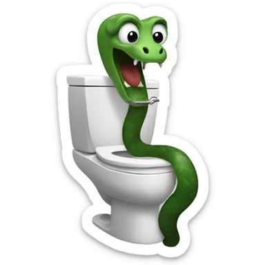 Snake coming out of a toilet sticker