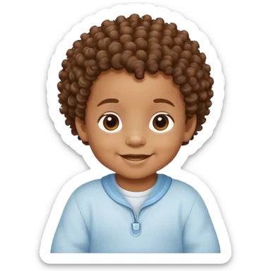 an african american baby boy with curly hair and a sweet smile sticker
