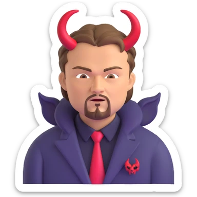 Leonardo DiCaprio with devil horns and demonic features sticker