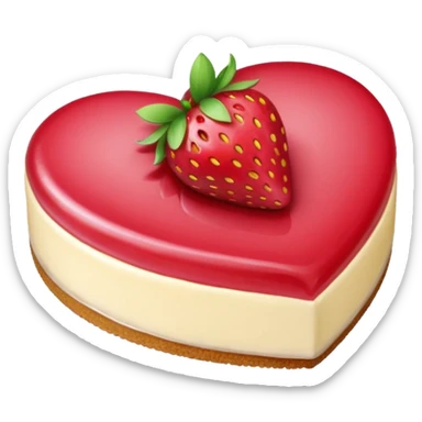 heart shaped strawberry cheesecake sticker