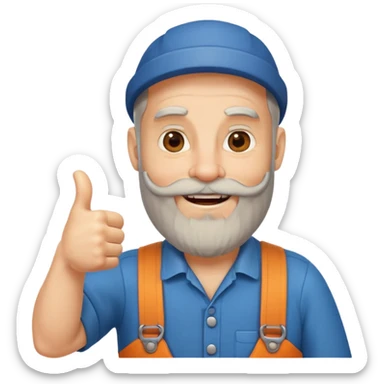 happy boomer giving a thumbs up and the boomer should have a beard sticker