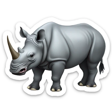 Rhino with fish hybrid sticker
