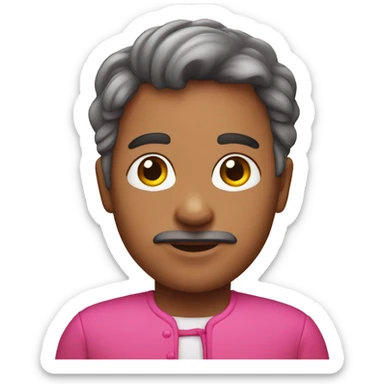 A person with a pink laso sticker