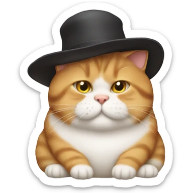 fat cat with fat shat sticker