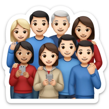 a bunch of chinese friends  sticker