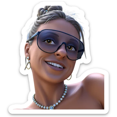 portrait of girl with jewelry sticker