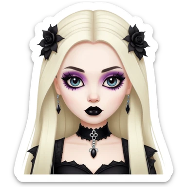 gothic style, pretty makeup, pretty bratz baddie sticker
