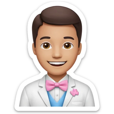 Dentista con un lazo rosa sticker