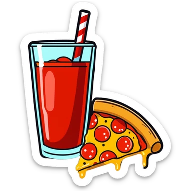 Pizza con coca cola sticker