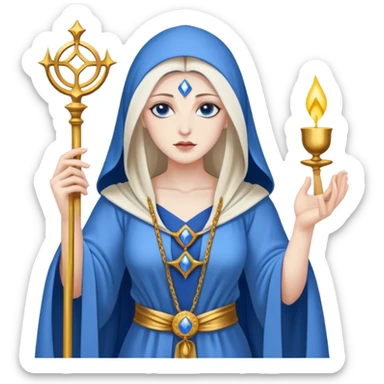 Tarot Card with a high priestess on it sticker