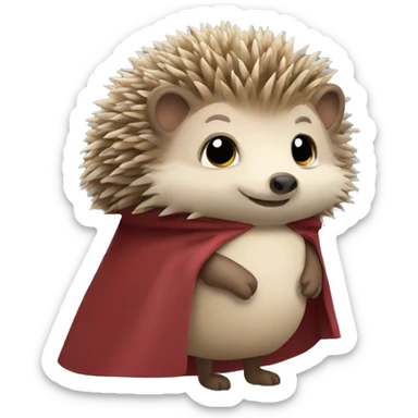 Hedgehog wearing a cape  sticker