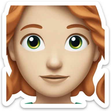 White girl, red hair, green eyes, holding hands with white boy, blue eyes.  sticker