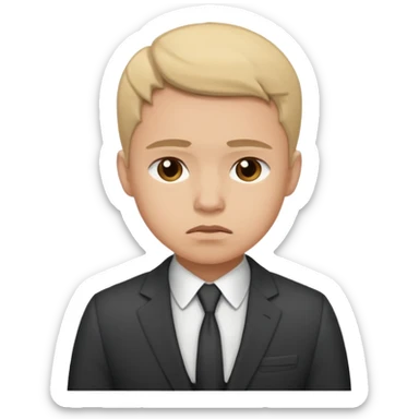 a liittle tired and frustrated entepreneur (only his face). with suit and only a little bit emotional face. young entepreneurs with various suits, but in classic colours. sticker