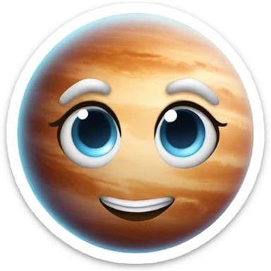 Venus planet with hearts sticker