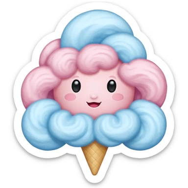Cotton Candy, Blue Cloud Cotton Candy – light blue puff, oversized and airy. sticker