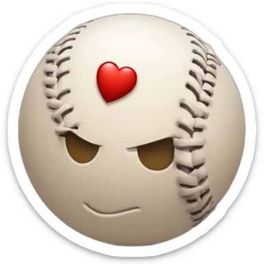 BALLE DE BASE BALL enforme de coeur sticker
